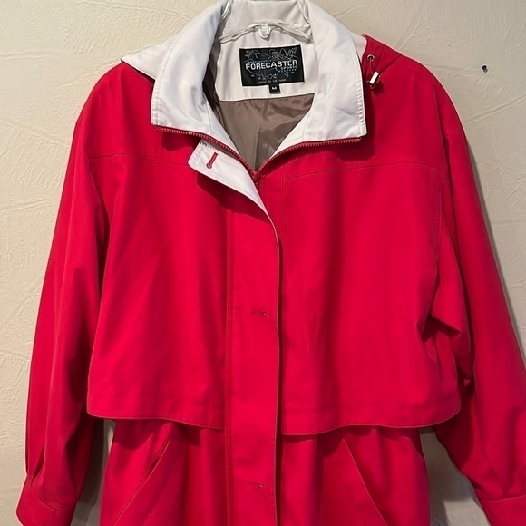 Vintage Forecaster Sport Women’s Coat Red Size Medium Zipper and Buttoned hood - Picture 3 of 16
